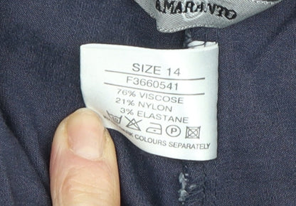 Womens UK Size 14 AMARANTO Regular Fit Casual Blue Trousers