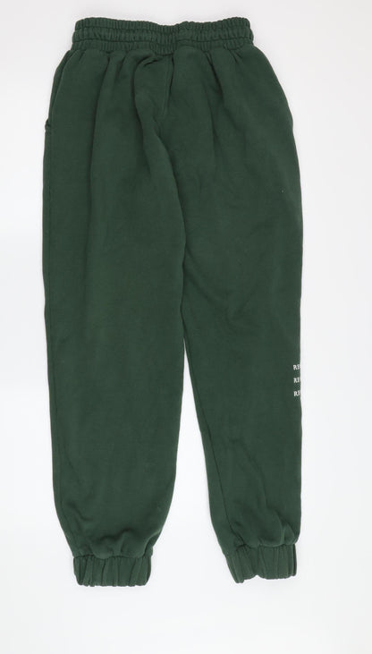 Men's Green Jogger Trousers M - Casual Cotton Blend
