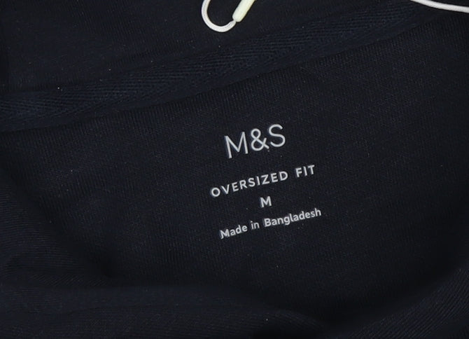 Mens UK Size M Marks and Spencer Black Pullover Hoodie