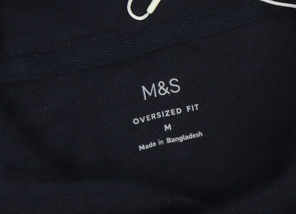 Mens UK Size M Marks and Spencer Black Pullover Hoodie