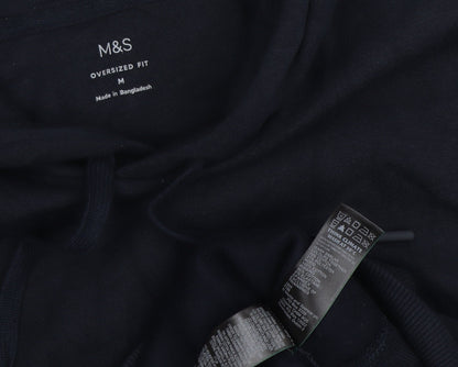 Mens UK Size M Marks and Spencer Black Pullover Hoodie