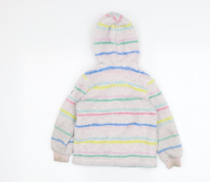 Joules Girls Multicoloured Striped Full Zip Hoodie - 4 Years