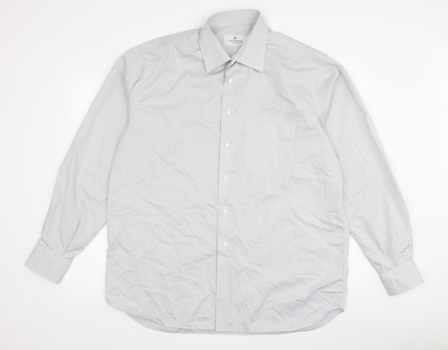 Mens UK Collar Size 15.5 Fabio Inghirami Smart Grey  Dress Shirt