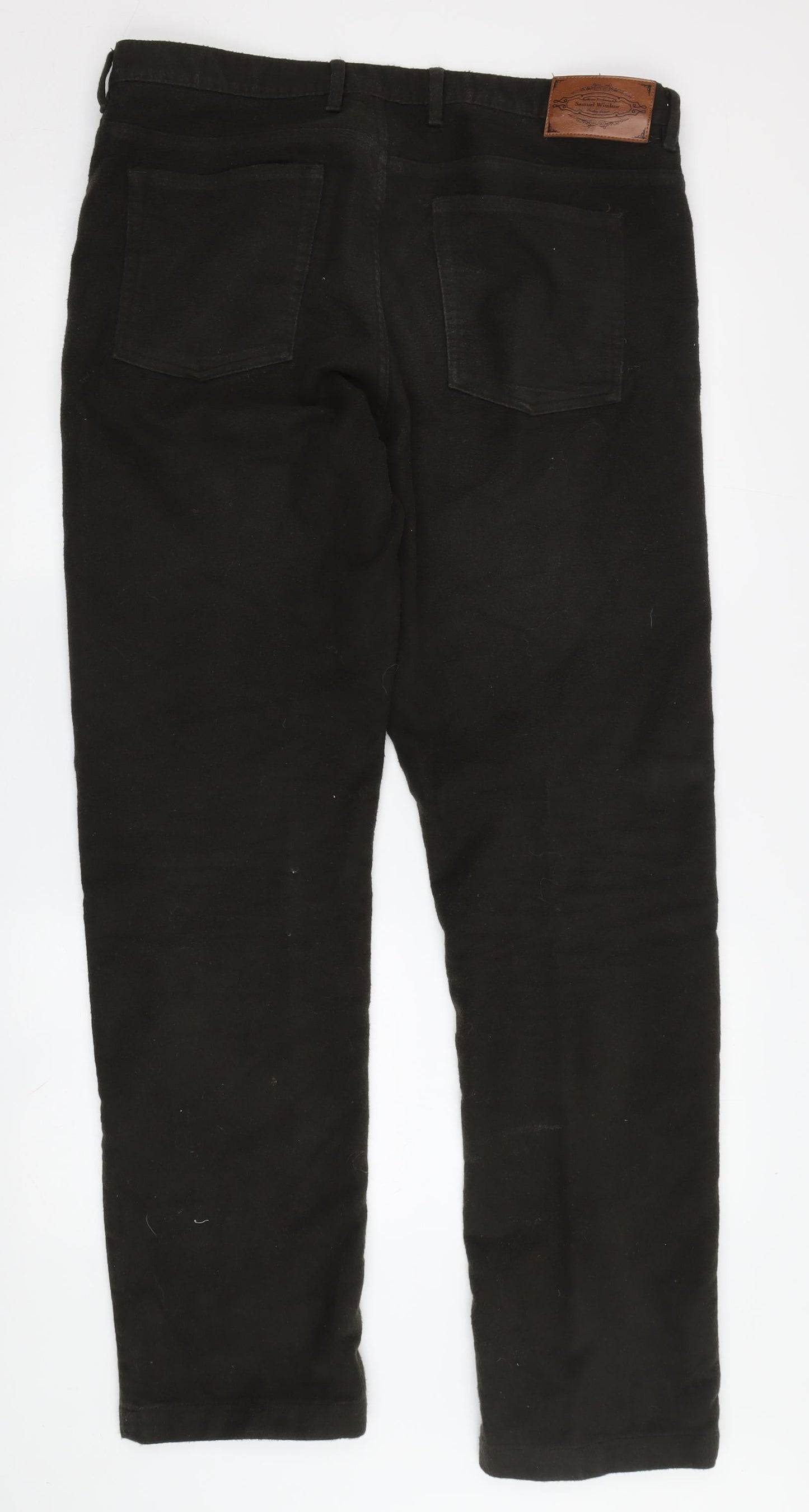 Samuel Windsor Men's Black Corduroy Trousers 36L