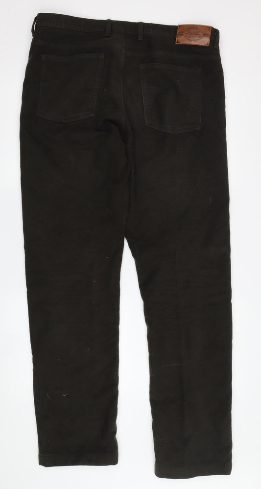 Samuel Windsor Men's Black Corduroy Trousers 36L