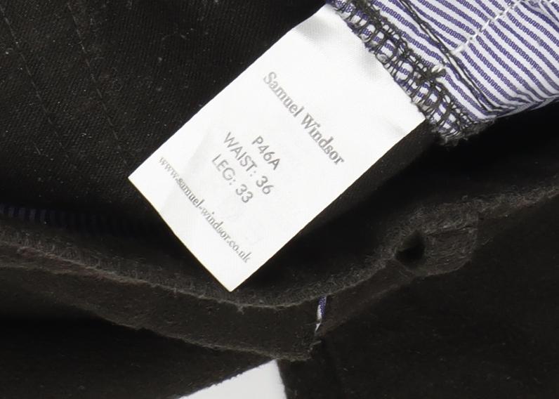 Samuel Windsor Men's Black Corduroy Trousers 36L