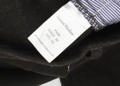 Samuel Windsor Men's Black Corduroy Trousers 36L