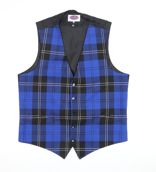 Mens UK Size 40 Get Shirty Blue Waistcoat