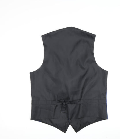 Mens UK Size 40 Get Shirty Blue Waistcoat