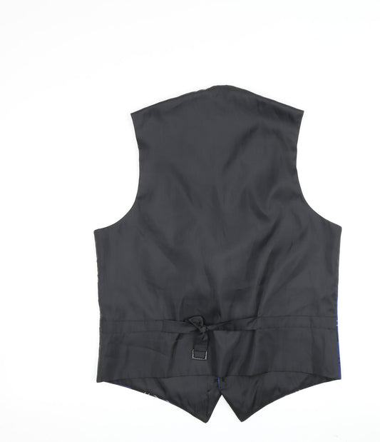 Mens UK Size 40 Get Shirty Blue Waistcoat