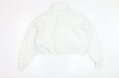 Hollister Women's White Full Zip Hoodie - Size S