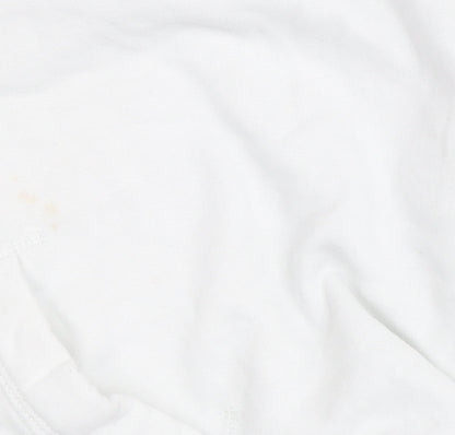 Hollister Women's White Full Zip Hoodie - Size S