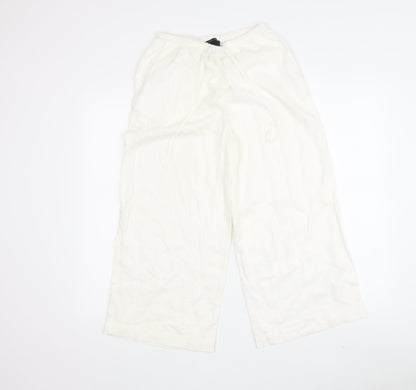 ASOS DESIGN Women's White Wide-Leg Trousers Size 20