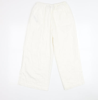 ASOS DESIGN Women's White Wide-Leg Trousers Size 20