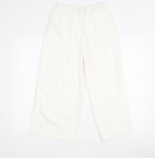 ASOS DESIGN Women's White Wide-Leg Trousers Size 20