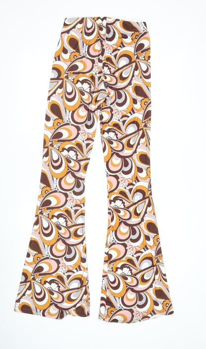 Bershka Women's Multicoloured Flared Trousers XS