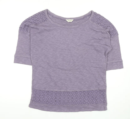 Marks and Spencer Purple Women’s Crochet T-Shirt Size 8