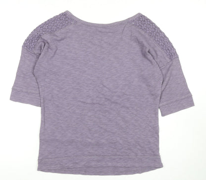 Marks and Spencer Purple Women’s Crochet T-Shirt Size 8