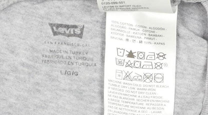 Levi's Men's Grey Logo T-Shirt, Size L, Short Sleeve