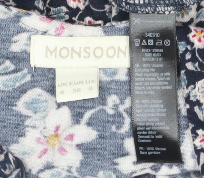 Womens UK Size 8 Monsoon Multicoloured Camisole Blouse