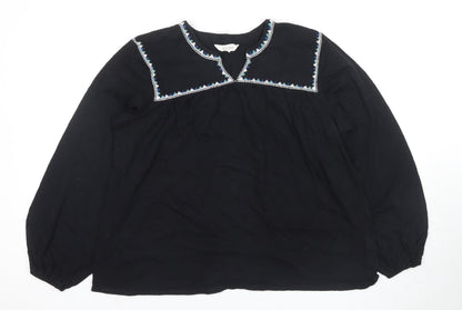 Womens UK Size 10 Marks and Spencer Black Basic Blouse