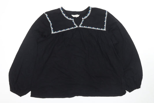 Womens UK Size 10 Marks and Spencer Black Basic Blouse