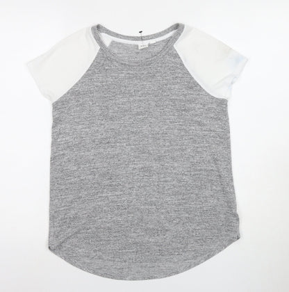 Gap Women's Grey Jersey T-Shirt, Size S, Casual Crew Neck