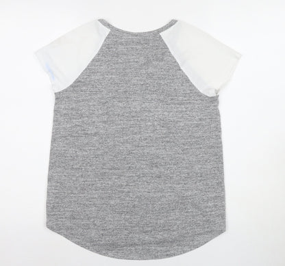 Gap Women's Grey Jersey T-Shirt, Size S, Casual Crew Neck