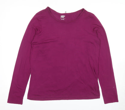 Lands' End Women's Purple Long Sleeve T-Shirt M