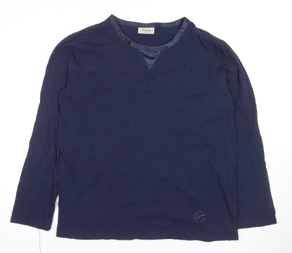 Temperley London Women’s Blue Cotton Crew Neck Top - Large