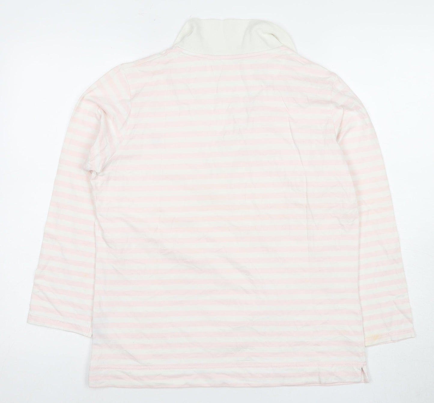 Daily Women's Pink Striped Polo Shirt Size 8, Casual Style