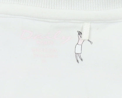 Daily Women's Pink Striped Polo Shirt Size 8, Casual Style