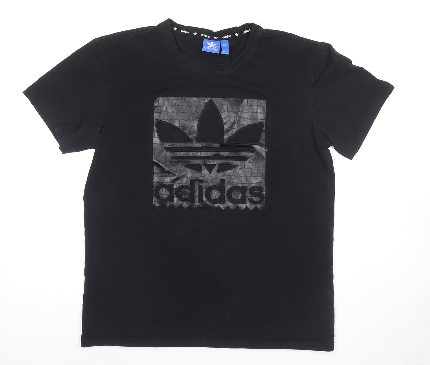Unisex Adults UK Size 2XL adidas Black Basic T-Shirt