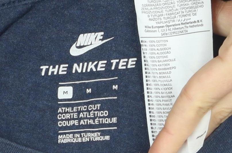 Nike Men's Blue Athletic Fit Crew Neck T-Shirt M