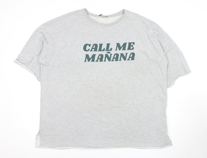 Unisex Adults UK Size L Zara Grey Basic T-Shirt