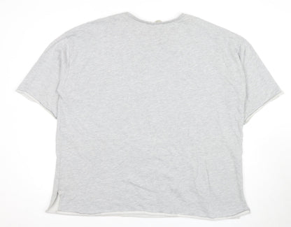 Unisex Adults UK Size L Zara Grey Basic T-Shirt