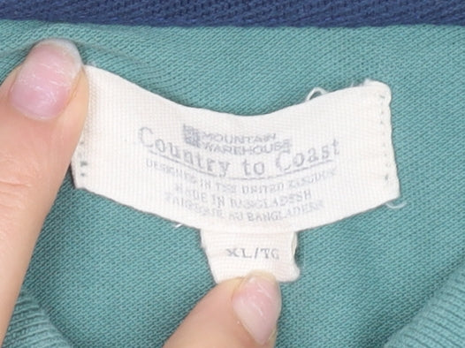 Mountain Warehouse Men's Green Polo - Size XL