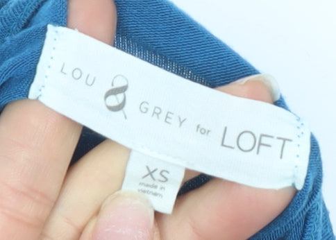 LOFT Women's Blue Long Sleeve Crew Neck Tee XS