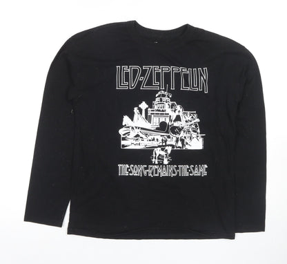 GAP Boys Black Long Sleeve Graphic T-Shirt Size L