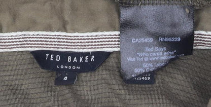 Ted Baker Men's Green L Polo Shirt - Button, Cotton Blend