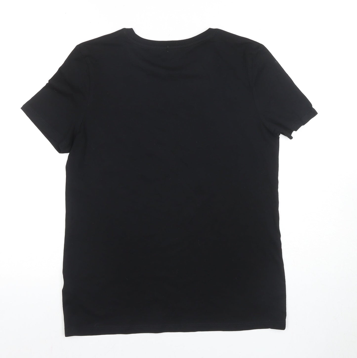 Womens UK Size 8 River Island Black Basic T-Shirt