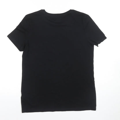 Womens UK Size 8 River Island Black Basic T-Shirt