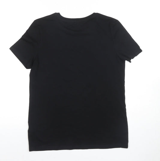 Womens UK Size 8 River Island Black Basic T-Shirt