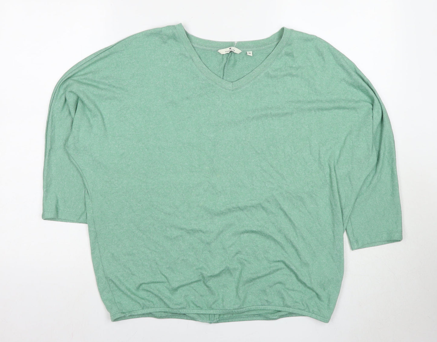 Womens UK Size M TOM TAILOR Green Basic T-Shirt