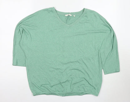 Womens UK Size M TOM TAILOR Green Basic T-Shirt