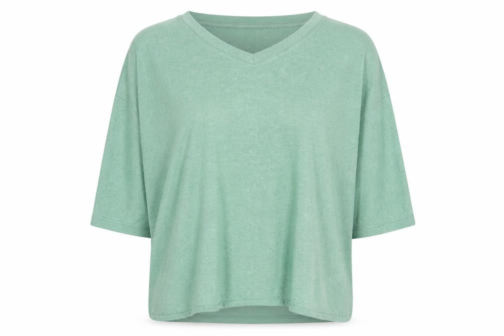 Womens UK Size M TOM TAILOR Green Basic T-Shirt