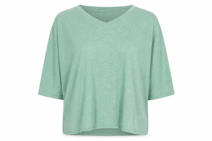Womens UK Size M TOM TAILOR Green Basic T-Shirt