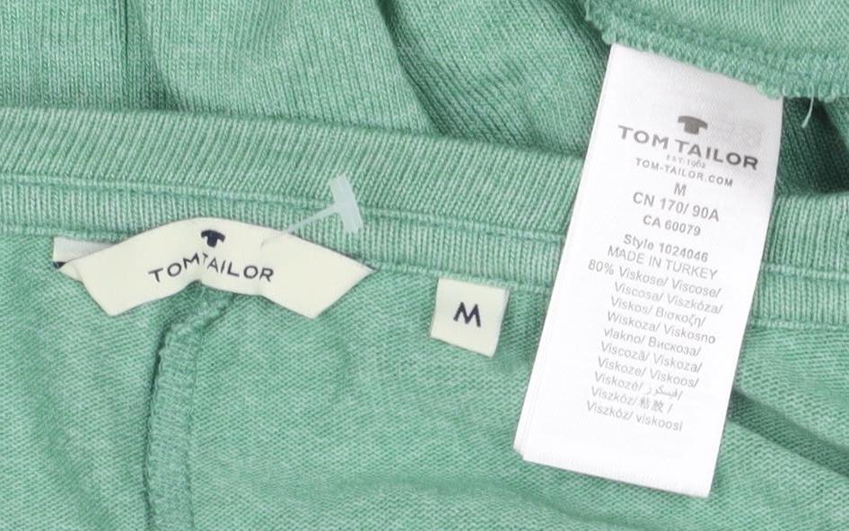Womens UK Size M TOM TAILOR Green Basic T-Shirt