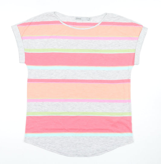 Womens UK Size S Oasis Multicoloured Basic T-Shirt