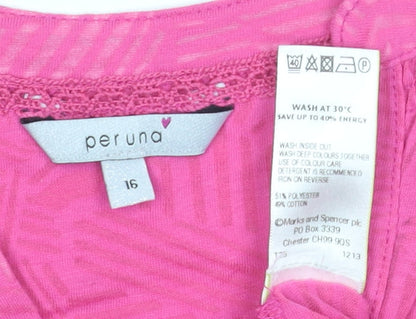 Womens UK Size 16 Marks and Spencer Pink  Button-Up